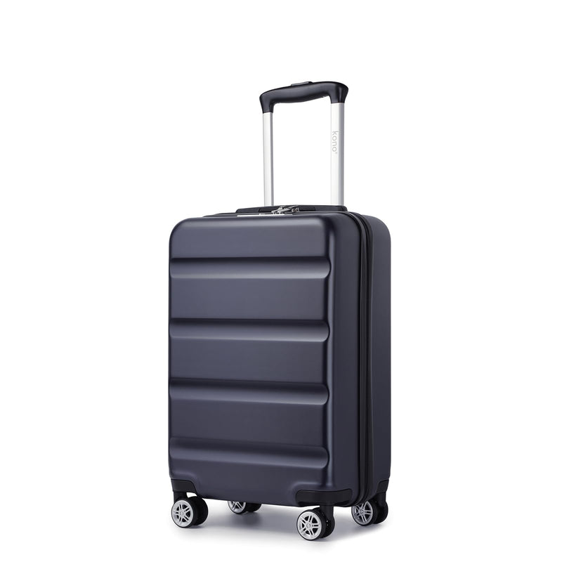 Kono 3-Piece Luggage Sets | Expandable Hard Shell PC+ABS Suitcase with TSA Lock | Lightweight & Sturdy Travel Suitcases with 4 Spinner Wheels (20", 24", 28") - Black