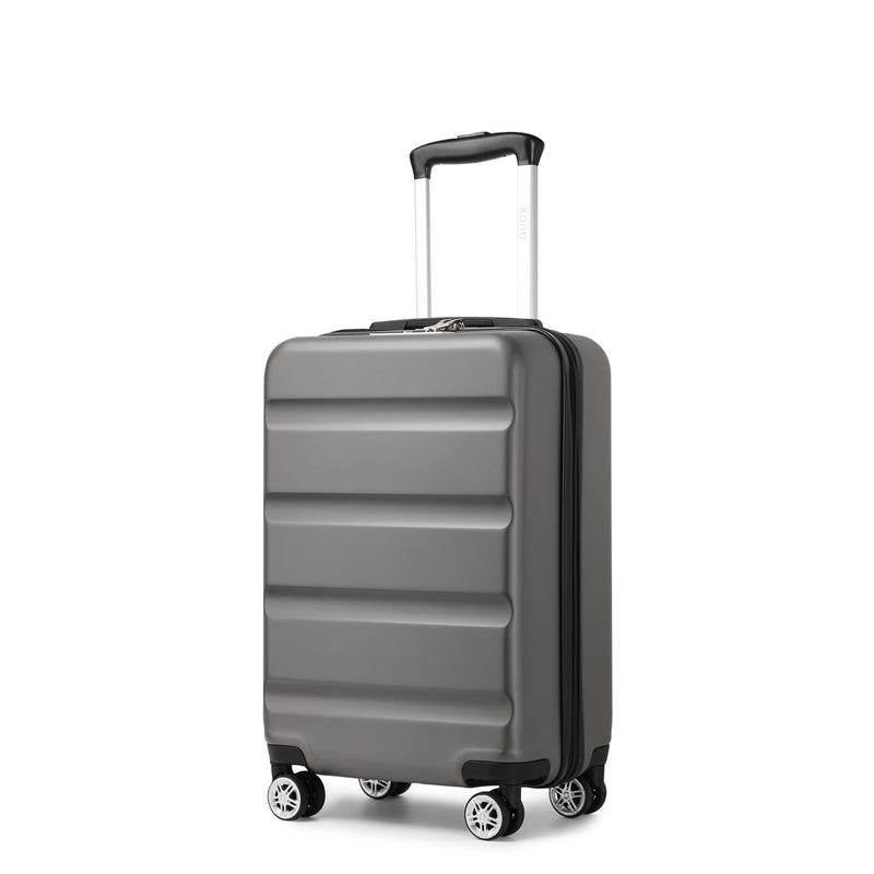 Kono 3-Piece Luggage Sets | Expandable Hard Shell PC+ABS Suitcase with TSA Lock | Lightweight & Sturdy Travel Suitcases with 4 Spinner Wheels (20", 24", 28") - Black