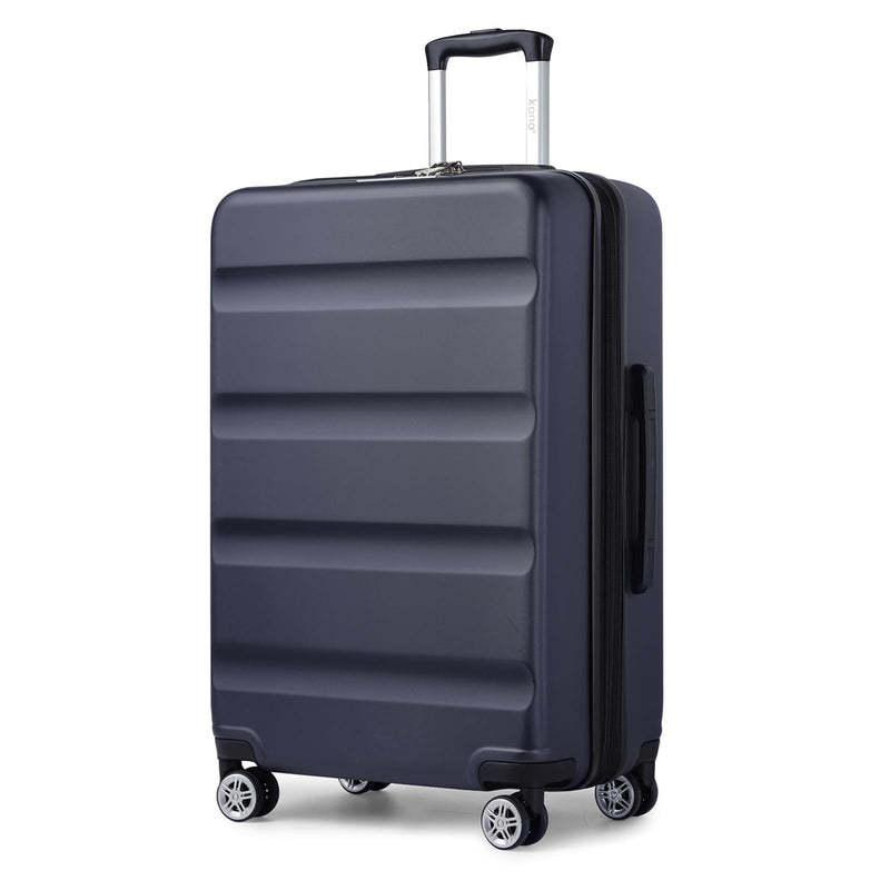 Kono 3-Piece Luggage Sets | Expandable Hard Shell PC+ABS Suitcase with TSA Lock | Lightweight & Sturdy Travel Suitcases with 4 Spinner Wheels (20", 24", 28") - Black