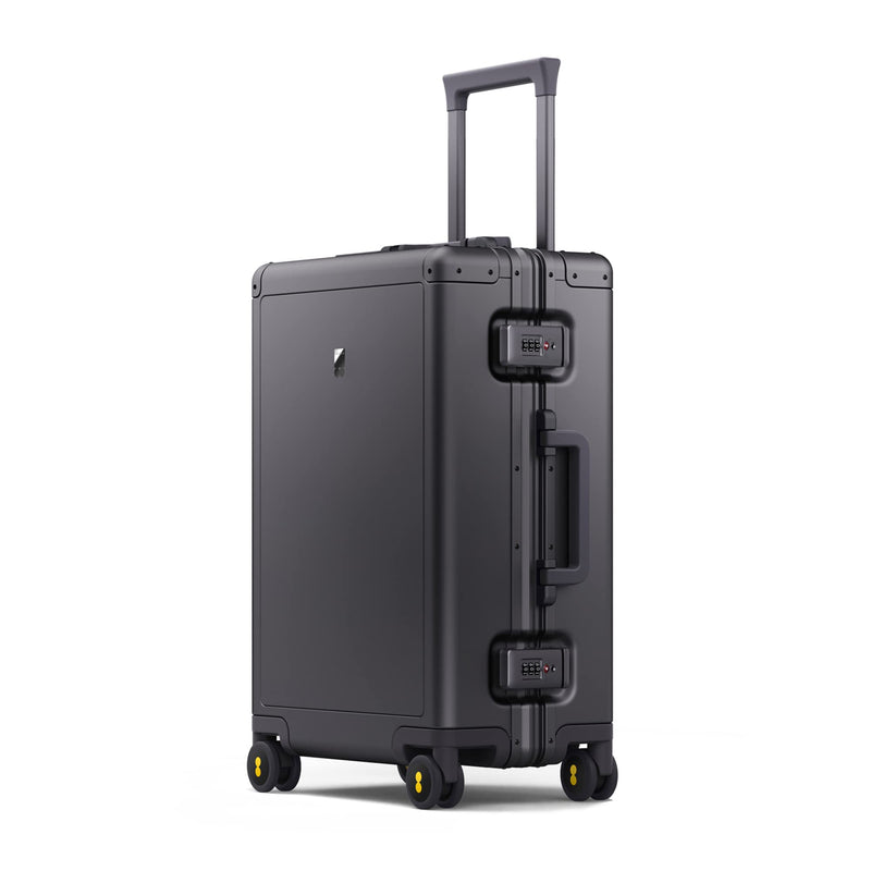 LEVEL8 Aluminum Suitcase Carry on Luggage 20-Inch Hardside Hand Spinner Trolley, Double TSA, Zipperless Luggage(56cm, 35.5L, Silver)