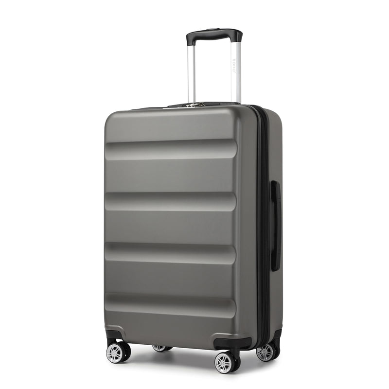 Kono 3-Piece Luggage Sets | Expandable Hard Shell PC+ABS Suitcase with TSA Lock | Lightweight & Sturdy Travel Suitcases with 4 Spinner Wheels (20", 24", 28") - Black
