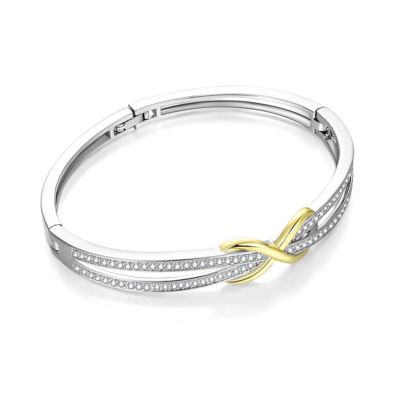 Angelady Infinity Bracelet for Womens, Silver Infinity Bracelets Bangles for Women Rose/Yellow Gold Bracelets Ladies Bracelets Birthday Mother's Day Gifts for Women/Mum/Wife