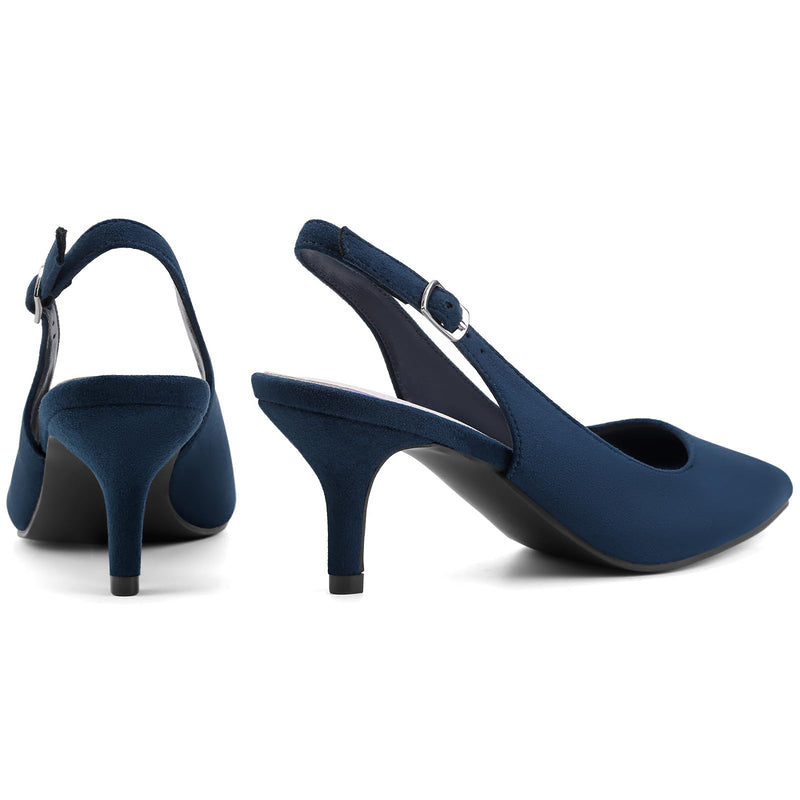 Greatonu Pointed Toe Sandals Slingback Kitten Heels Pointed Toe Pumps Ladies Shoes Heels Dressy Work Date Wedding Party
