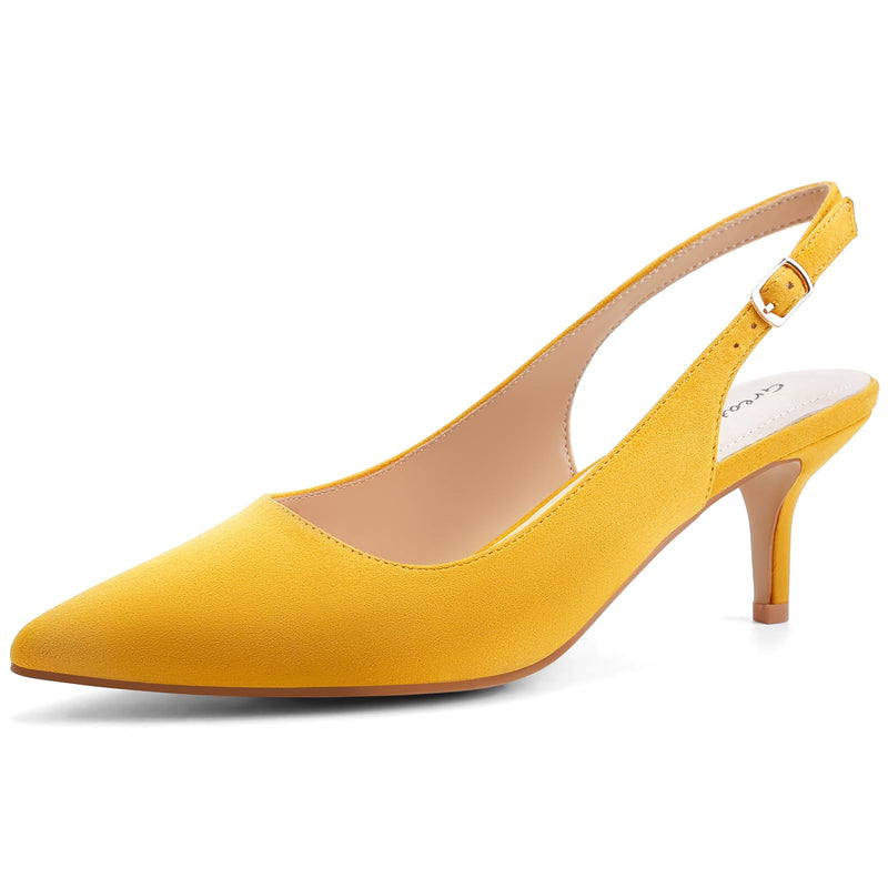 Greatonu Pointed Toe Sandals Slingback Kitten Heels Pointed Toe Pumps Ladies Shoes Heels Dressy Work Date Wedding Party