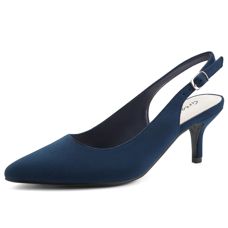 Greatonu Pointed Toe Sandals Slingback Kitten Heels Pointed Toe Pumps Ladies Shoes Heels Dressy Work Date Wedding Party