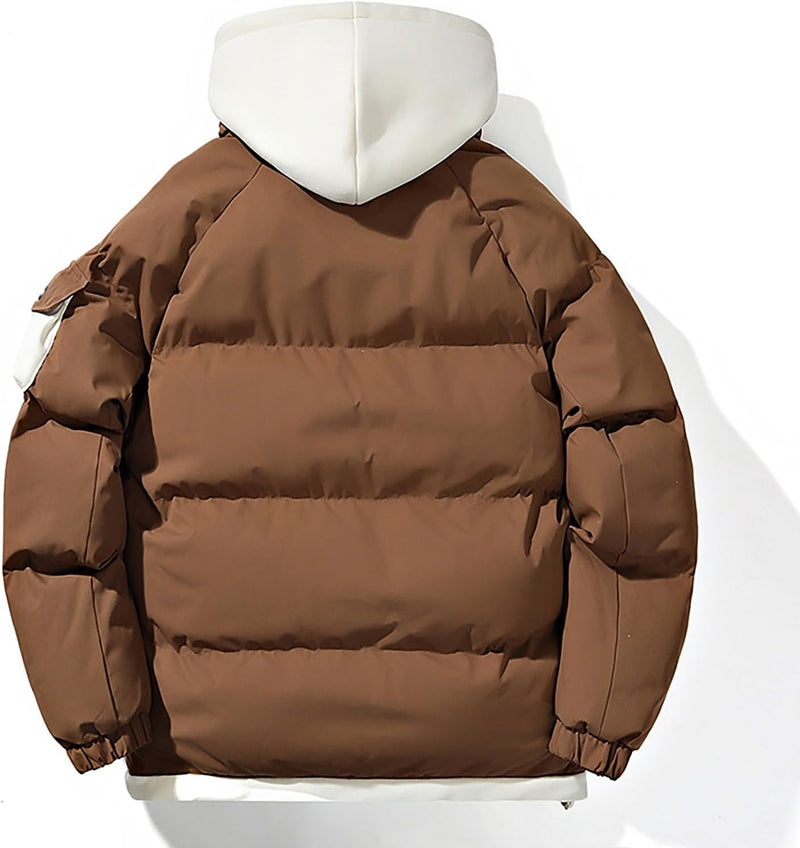 Men's Two-Piece Jacket with Hood and Colour Blocking, Casual, Loose and Comfortable Trendy Jacket for Business and Foreign Trade Alpenblitz Winter Jacket Men