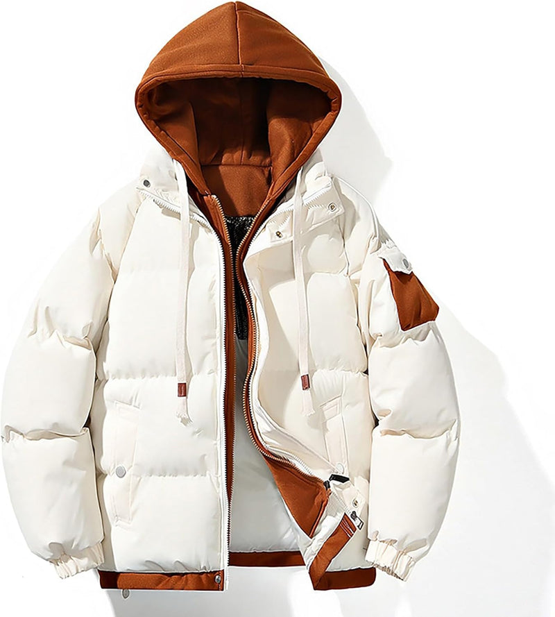 Men's Two-Piece Jacket with Hood and Colour Blocking, Casual, Loose and Comfortable Trendy Jacket for Business and Foreign Trade Alpenblitz Winter Jacket Men
