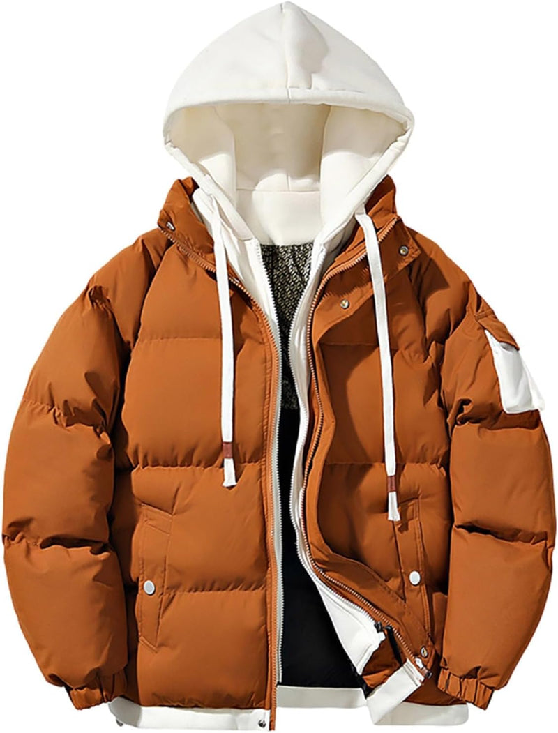 Men's Two-Piece Jacket with Hood and Colour Blocking, Casual, Loose and Comfortable Trendy Jacket for Business and Foreign Trade Alpenblitz Winter Jacket Men