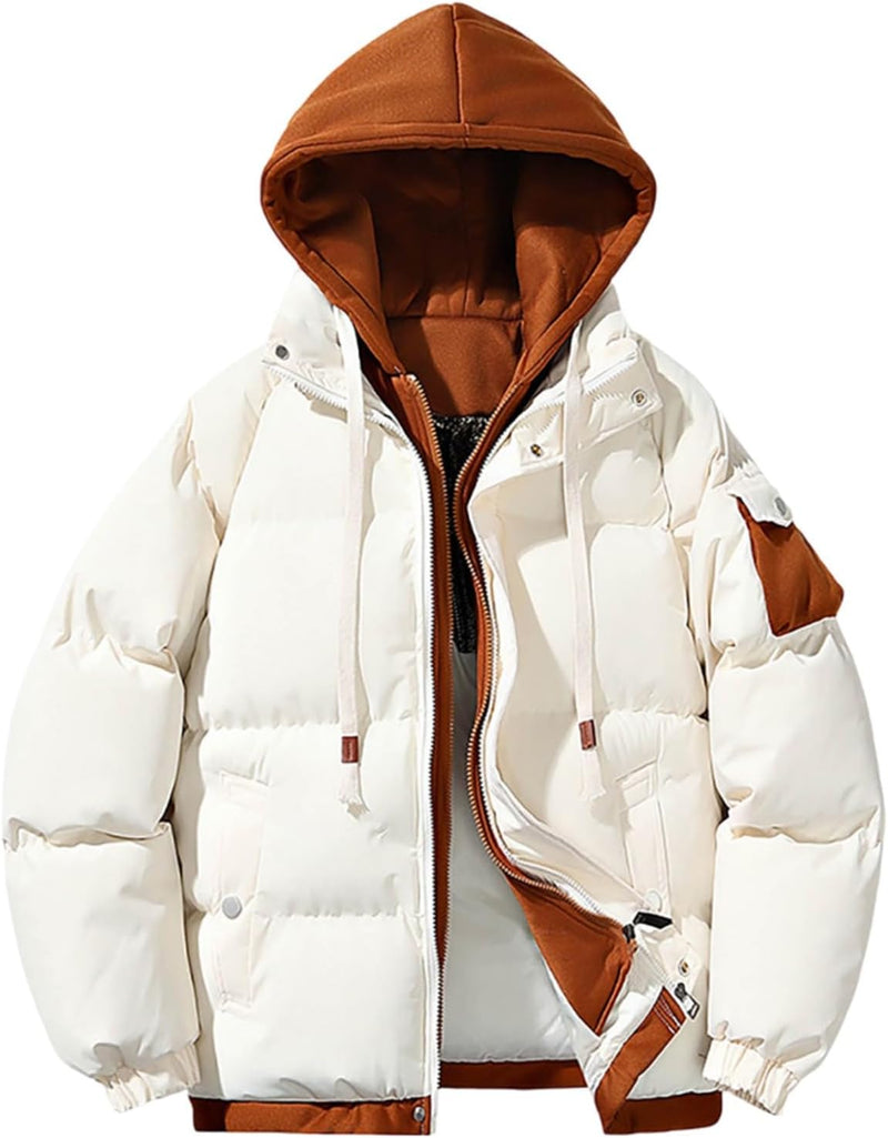 Men's Two-Piece Jacket with Hood and Colour Blocking, Casual, Loose and Comfortable Trendy Jacket for Business and Foreign Trade Alpenblitz Winter Jacket Men