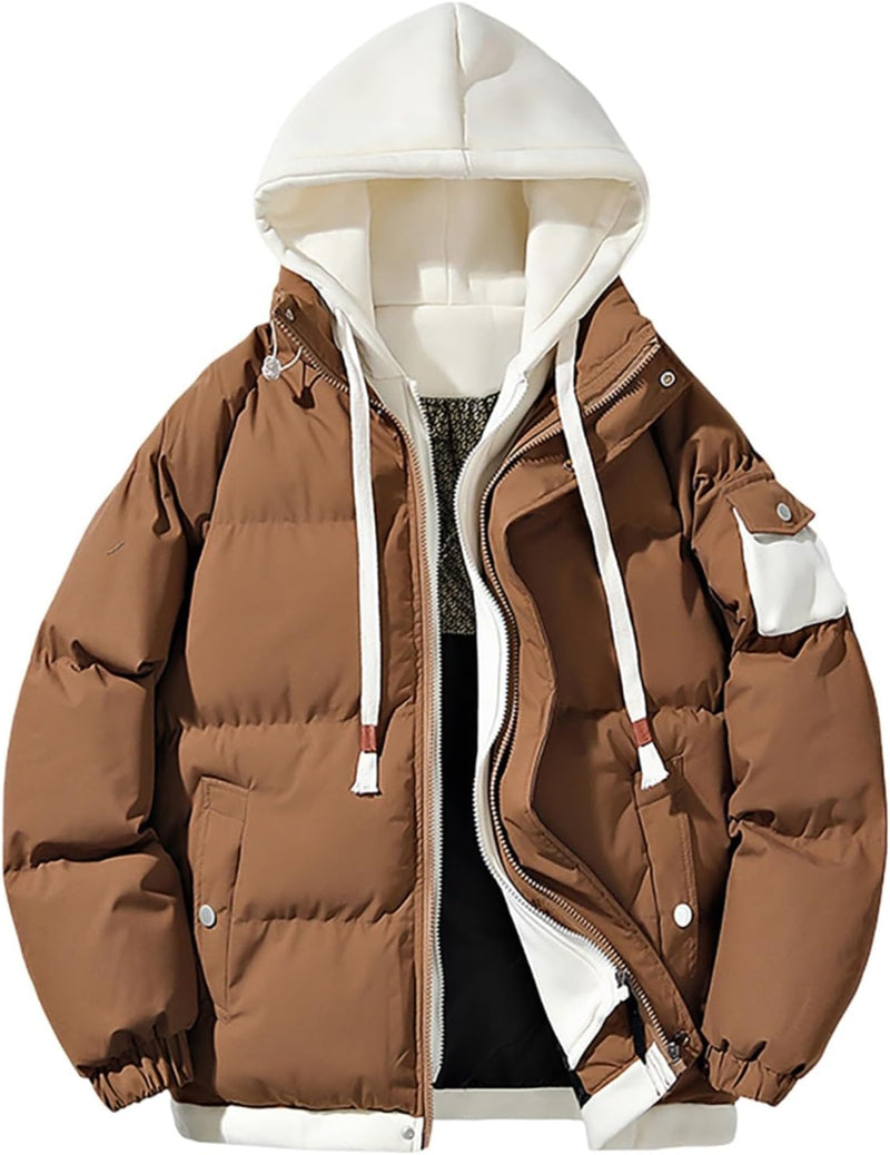Men's Two-Piece Jacket with Hood and Colour Blocking, Casual, Loose and Comfortable Trendy Jacket for Business and Foreign Trade Alpenblitz Winter Jacket Men