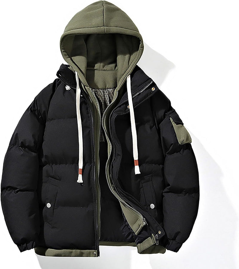 Men's Two-Piece Jacket with Hood and Colour Blocking, Casual, Loose and Comfortable Trendy Jacket for Business and Foreign Trade Alpenblitz Winter Jacket Men