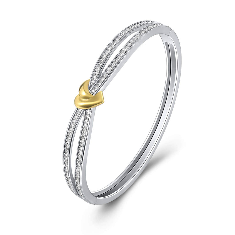 Angelady Infinity Bracelet for Womens, Silver Infinity Bracelets Bangles for Women Rose/Yellow Gold Bracelets Ladies Bracelets Birthday Mother's Day Gifts for Women/Mum/Wife