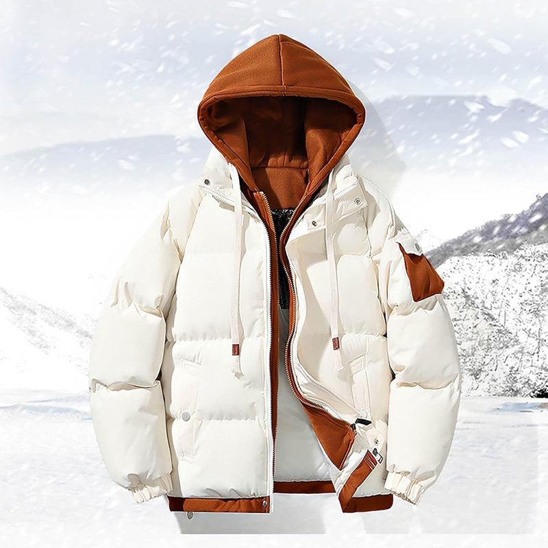Men's Two-Piece Jacket with Hood and Colour Blocking, Casual, Loose and Comfortable Trendy Jacket for Business and Foreign Trade Alpenblitz Winter Jacket Men