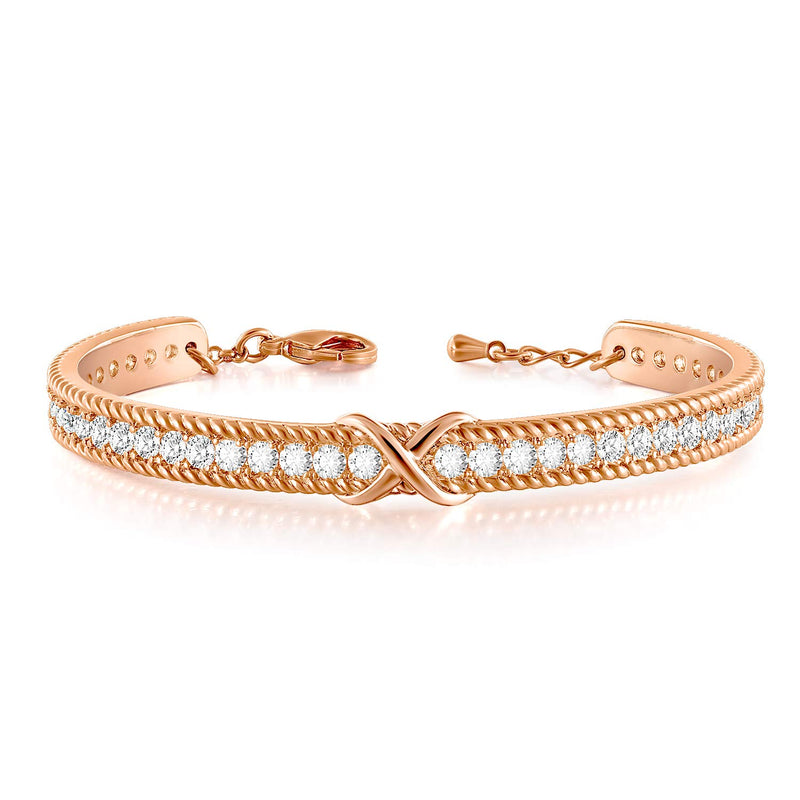 Angelady Infinity Bracelet for Womens, Silver Infinity Bracelets Bangles for Women Rose/Yellow Gold Bracelets Ladies Bracelets Birthday Mother's Day Gifts for Women/Mum/Wife