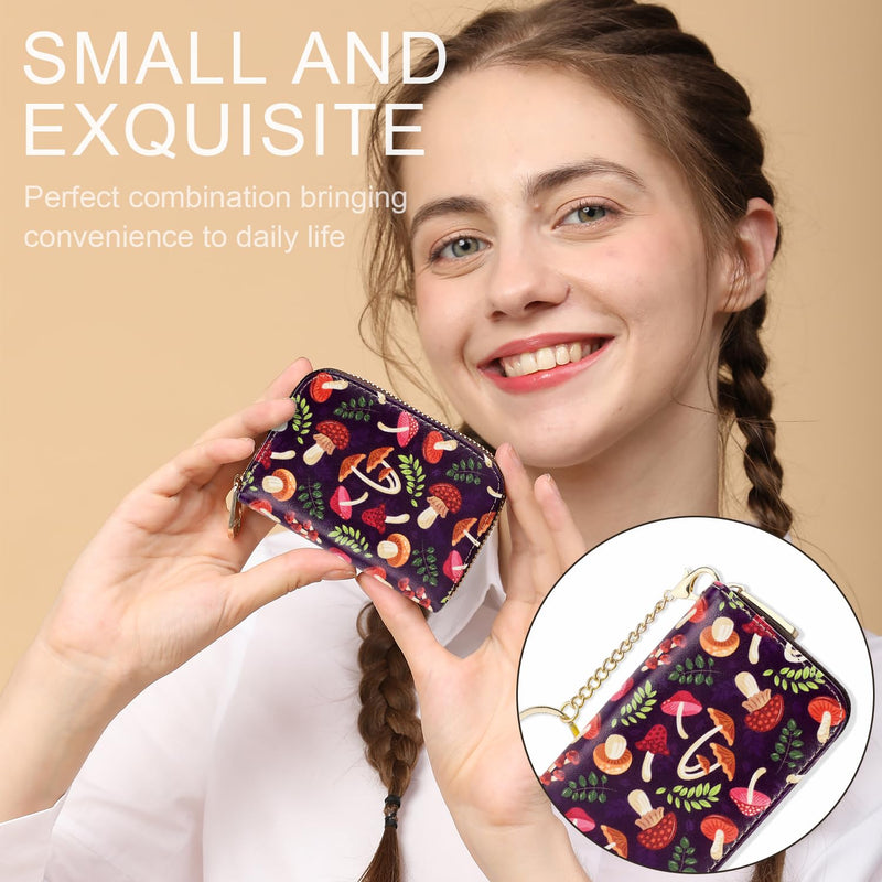 APHISON Credit Card Holder for Women Card Case RFID Blocking Ladies Cute Cartoon Artistic Coin Purses Small Wallet Pouch for Girls/Kids 10 Card Slots Gift Colorful Cat
