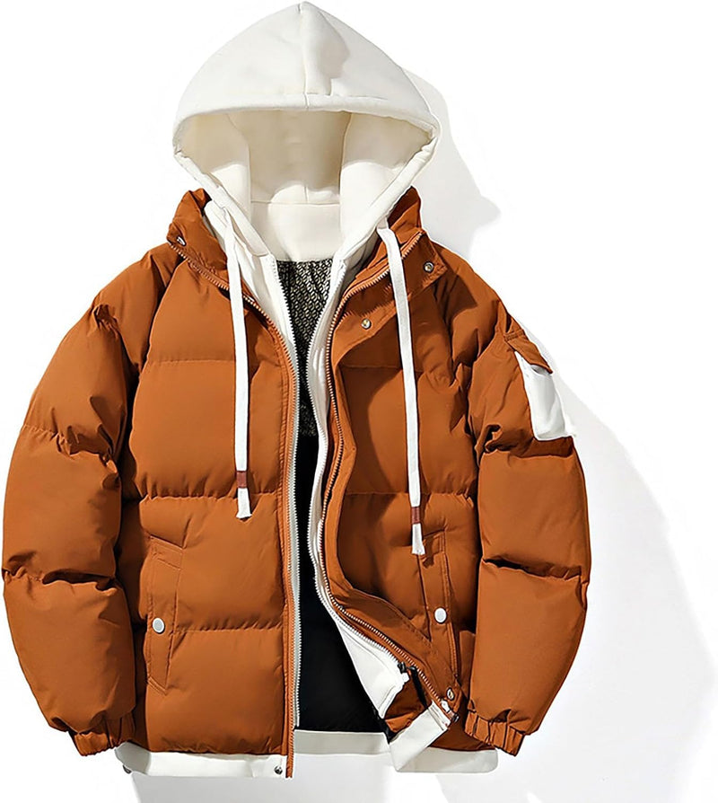 Men's Two-Piece Jacket with Hood and Colour Blocking, Casual, Loose and Comfortable Trendy Jacket for Business and Foreign Trade Alpenblitz Winter Jacket Men