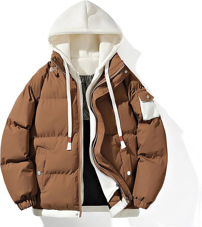 Men's Two-Piece Jacket with Hood and Colour Blocking, Casual, Loose and Comfortable Trendy Jacket for Business and Foreign Trade Alpenblitz Winter Jacket Men