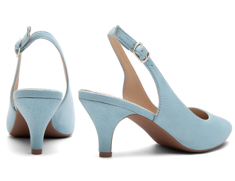 Greatonu Pointed Toe Sandals Slingback Kitten Heels Pointed Toe Pumps Ladies Shoes Heels Dressy Work Date Wedding Party