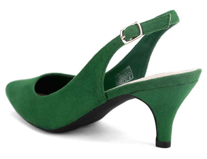 Greatonu Pointed Toe Sandals Slingback Kitten Heels Pointed Toe Pumps Ladies Shoes Heels Dressy Work Date Wedding Party