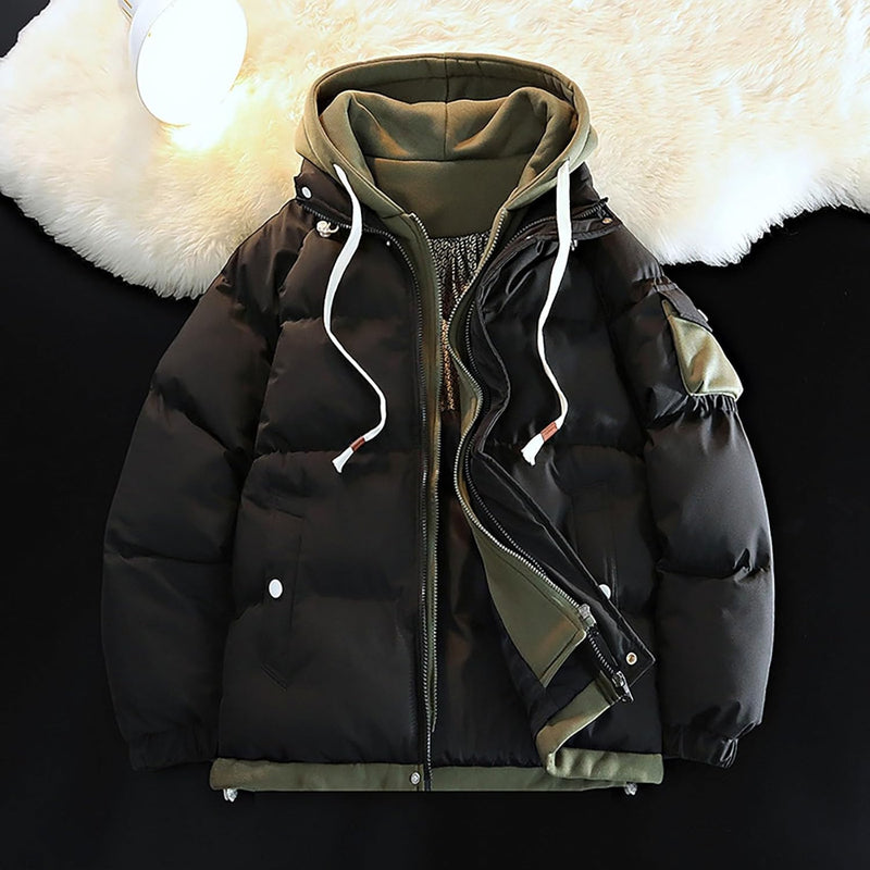 Men's Two-Piece Jacket with Hood and Colour Blocking, Casual, Loose and Comfortable Trendy Jacket for Business and Foreign Trade Alpenblitz Winter Jacket Men