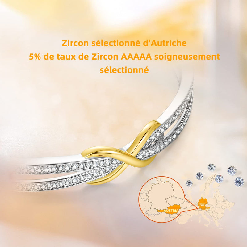 Angelady Infinity Bracelet for Womens, Silver Infinity Bracelets Bangles for Women Rose/Yellow Gold Bracelets Ladies Bracelets Birthday Mother's Day Gifts for Women/Mum/Wife