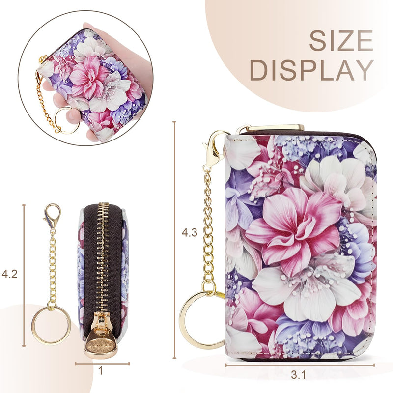APHISON Credit Card Holder for Women Card Case RFID Blocking Ladies Cute Cartoon Artistic Coin Purses Small Wallet Pouch for Girls/Kids 10 Card Slots Gift Colorful Cat