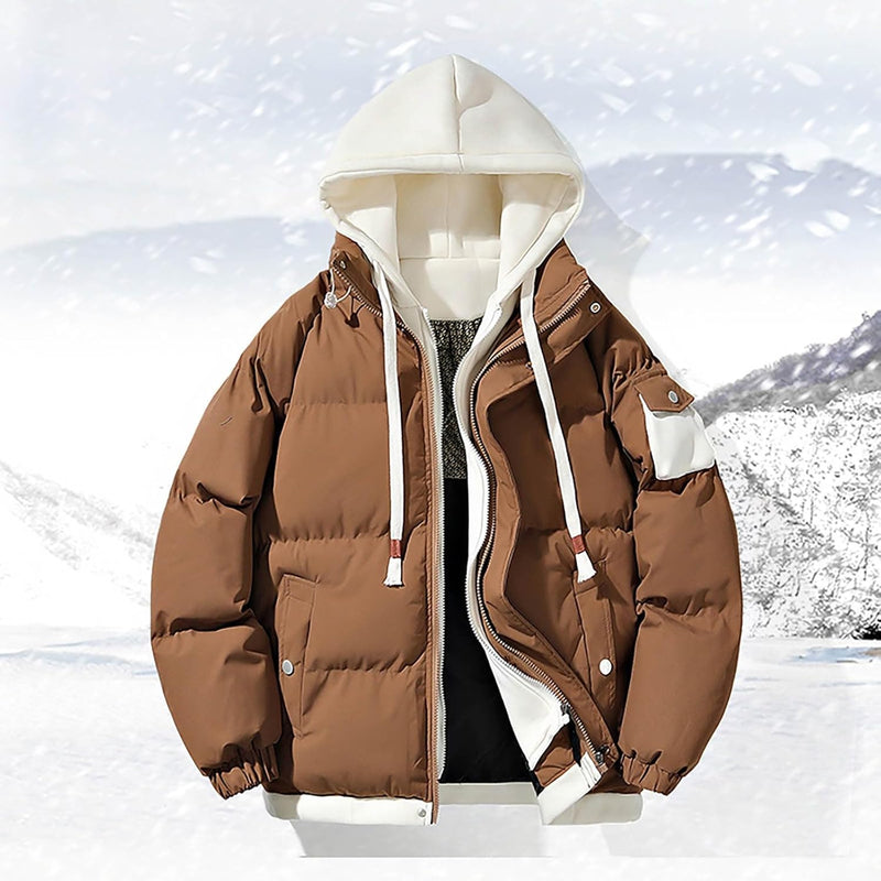 Men's Two-Piece Jacket with Hood and Colour Blocking, Casual, Loose and Comfortable Trendy Jacket for Business and Foreign Trade Alpenblitz Winter Jacket Men