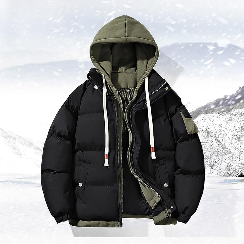 Men's Two-Piece Jacket with Hood and Colour Blocking, Casual, Loose and Comfortable Trendy Jacket for Business and Foreign Trade Alpenblitz Winter Jacket Men