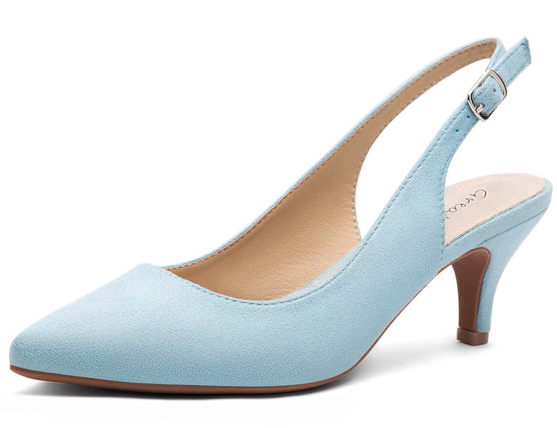 Greatonu Pointed Toe Sandals Slingback Kitten Heels Pointed Toe Pumps Ladies Shoes Heels Dressy Work Date Wedding Party