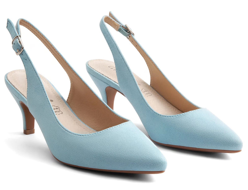 Greatonu Pointed Toe Sandals Slingback Kitten Heels Pointed Toe Pumps Ladies Shoes Heels Dressy Work Date Wedding Party