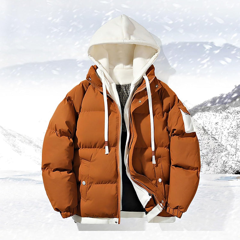 Men's Two-Piece Jacket with Hood and Colour Blocking, Casual, Loose and Comfortable Trendy Jacket for Business and Foreign Trade Alpenblitz Winter Jacket Men