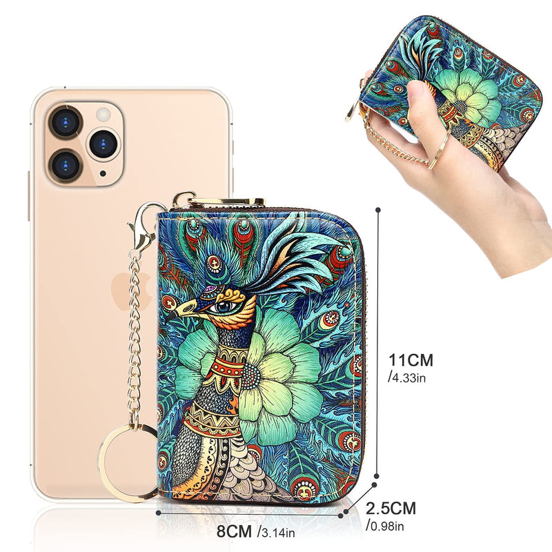 APHISON Credit Card Holder for Women Card Case RFID Blocking Ladies Cute Cartoon Artistic Coin Purses Small Wallet Pouch for Girls/Kids 10 Card Slots Gift Colorful Cat