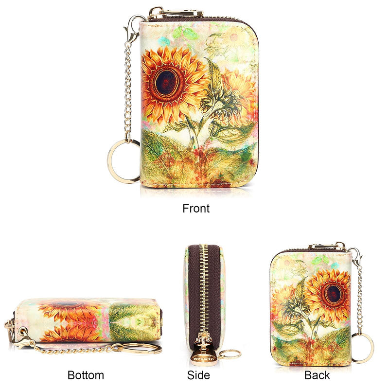 APHISON Credit Card Holder for Women Card Case RFID Blocking Ladies Cute Cartoon Artistic Coin Purses Small Wallet Pouch for Girls/Kids 10 Card Slots Gift Colorful Cat