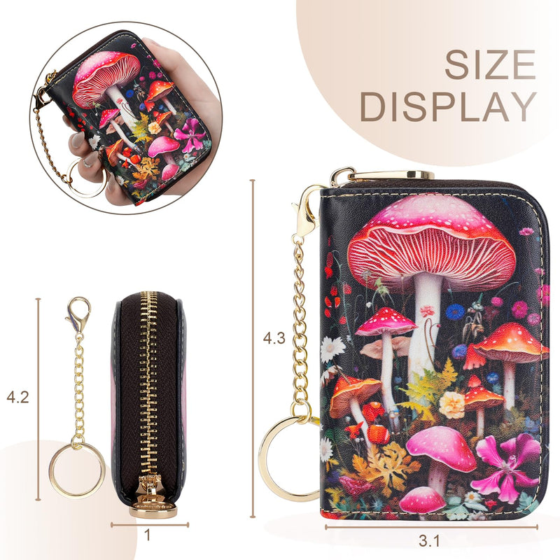APHISON Credit Card Holder for Women Card Case RFID Blocking Ladies Cute Cartoon Artistic Coin Purses Small Wallet Pouch for Girls/Kids 10 Card Slots Gift Colorful Cat