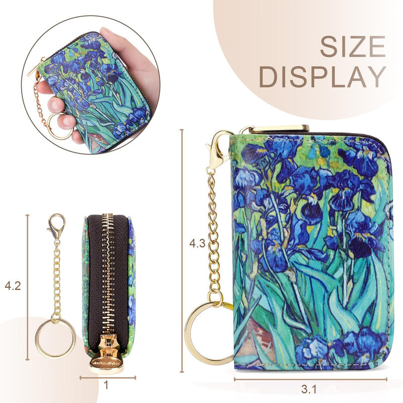 APHISON Credit Card Holder for Women Card Case RFID Blocking Ladies Cute Cartoon Artistic Coin Purses Small Wallet Pouch for Girls/Kids 10 Card Slots Gift Colorful Cat