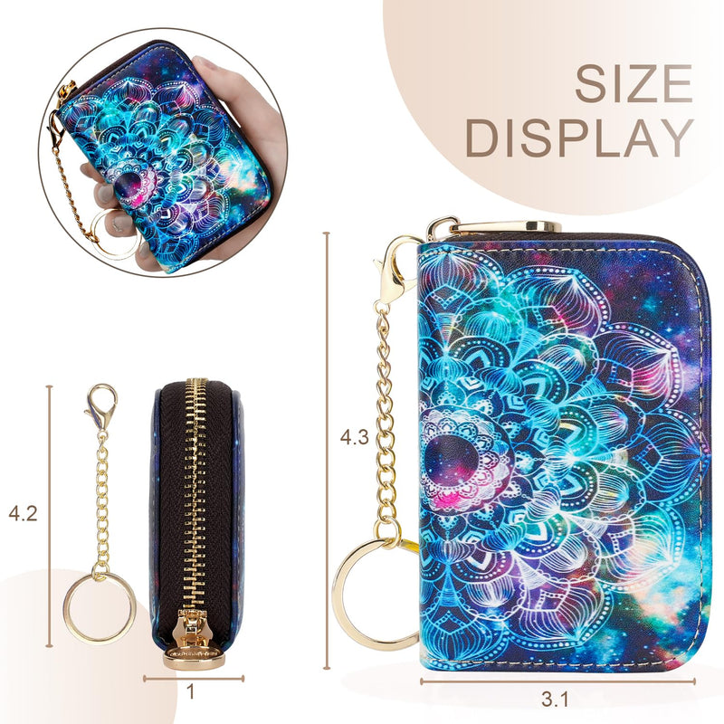 APHISON Credit Card Holder for Women Card Case RFID Blocking Ladies Cute Cartoon Artistic Coin Purses Small Wallet Pouch for Girls/Kids 10 Card Slots Gift Colorful Cat