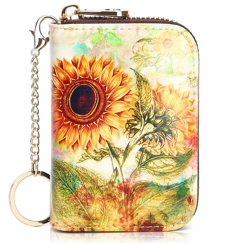APHISON Credit Card Holder for Women Card Case RFID Blocking Ladies Cute Cartoon Artistic Coin Purses Small Wallet Pouch for Girls/Kids 10 Card Slots Gift Colorful Cat