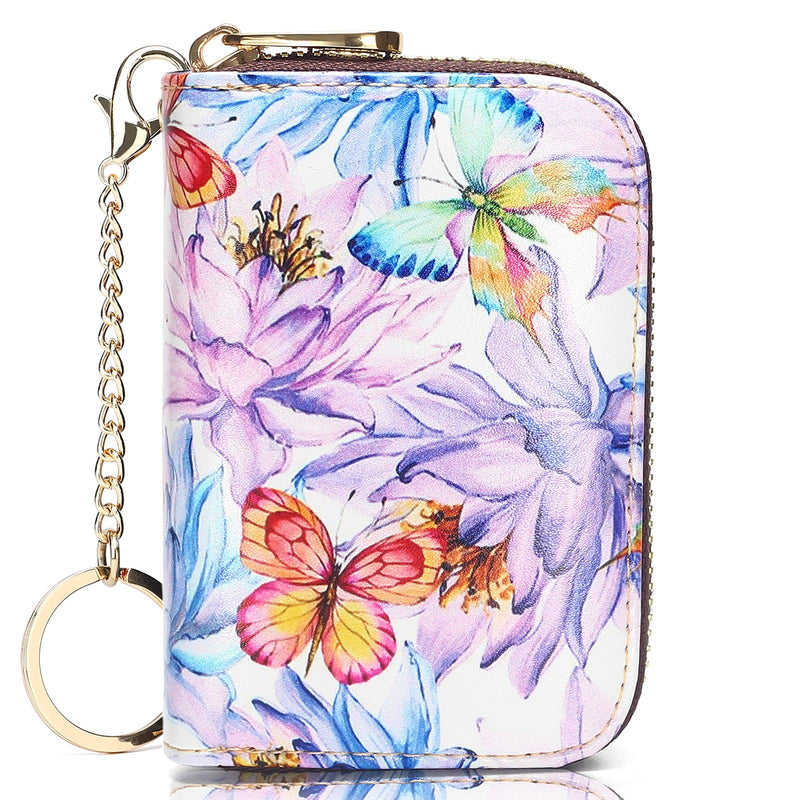 APHISON Credit Card Holder for Women Card Case RFID Blocking Ladies Cute Cartoon Artistic Coin Purses Small Wallet Pouch for Girls/Kids 10 Card Slots Gift Colorful Cat