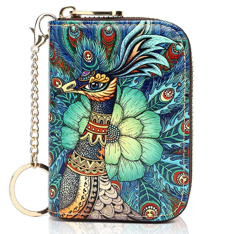 APHISON Credit Card Holder for Women Card Case RFID Blocking Ladies Cute Cartoon Artistic Coin Purses Small Wallet Pouch for Girls/Kids 10 Card Slots Gift Colorful Cat