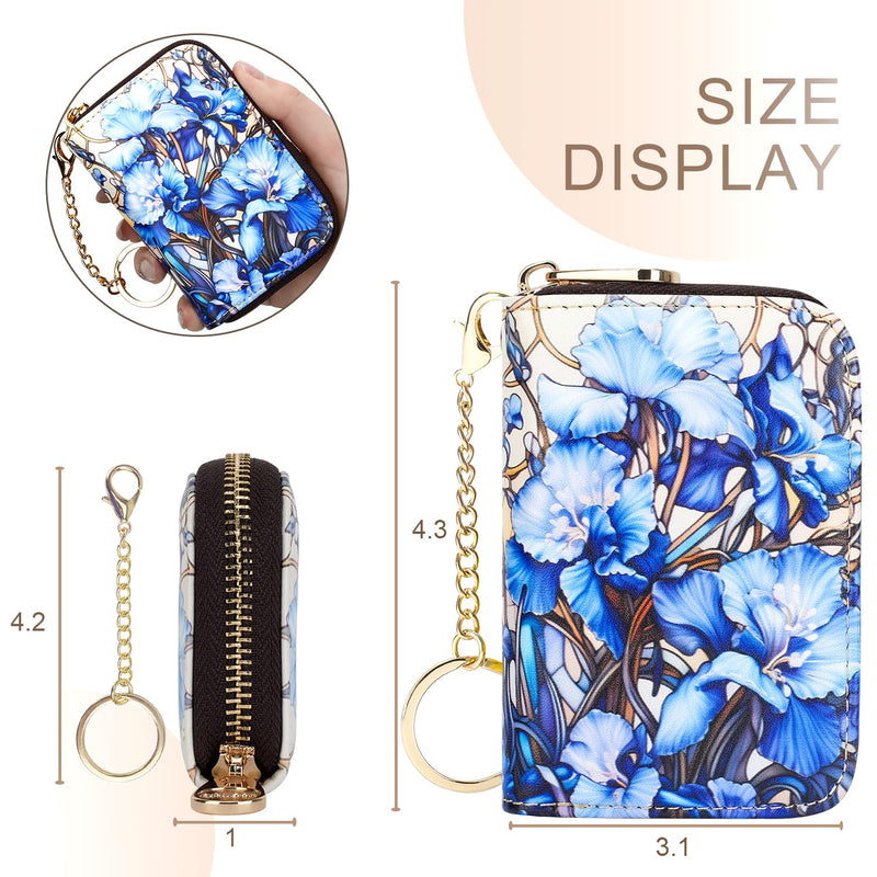 APHISON Credit Card Holder for Women Card Case RFID Blocking Ladies Cute Cartoon Artistic Coin Purses Small Wallet Pouch for Girls/Kids 10 Card Slots Gift Colorful Cat