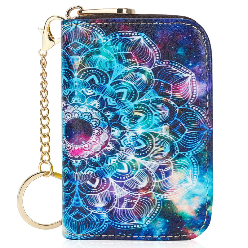 APHISON Credit Card Holder for Women Card Case RFID Blocking Ladies Cute Cartoon Artistic Coin Purses Small Wallet Pouch for Girls/Kids 10 Card Slots Gift Colorful Cat