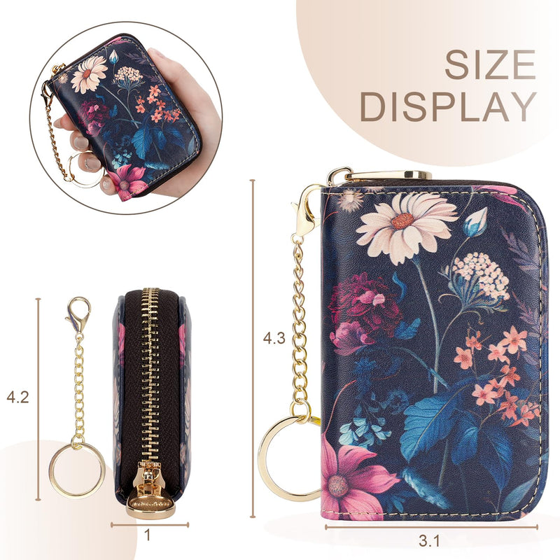 APHISON Credit Card Holder for Women Card Case RFID Blocking Ladies Cute Cartoon Artistic Coin Purses Small Wallet Pouch for Girls/Kids 10 Card Slots Gift Colorful Cat