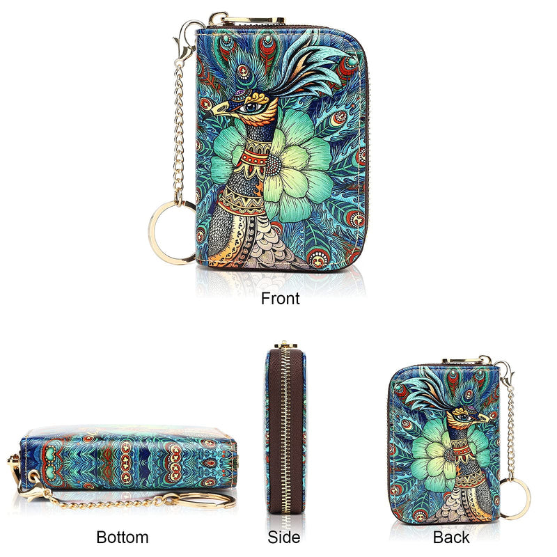 APHISON Credit Card Holder for Women Card Case RFID Blocking Ladies Cute Cartoon Artistic Coin Purses Small Wallet Pouch for Girls/Kids 10 Card Slots Gift Colorful Cat