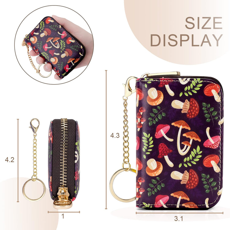 APHISON Credit Card Holder for Women Card Case RFID Blocking Ladies Cute Cartoon Artistic Coin Purses Small Wallet Pouch for Girls/Kids 10 Card Slots Gift Colorful Cat